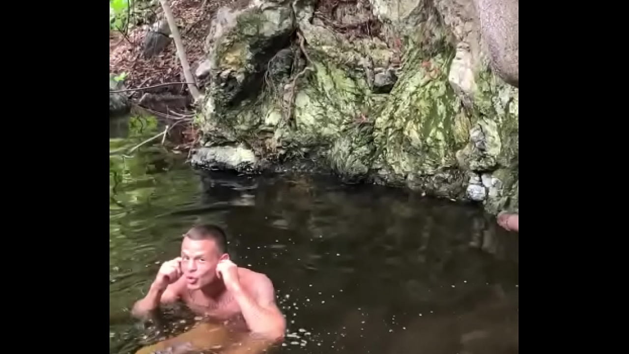 Jumping in lake