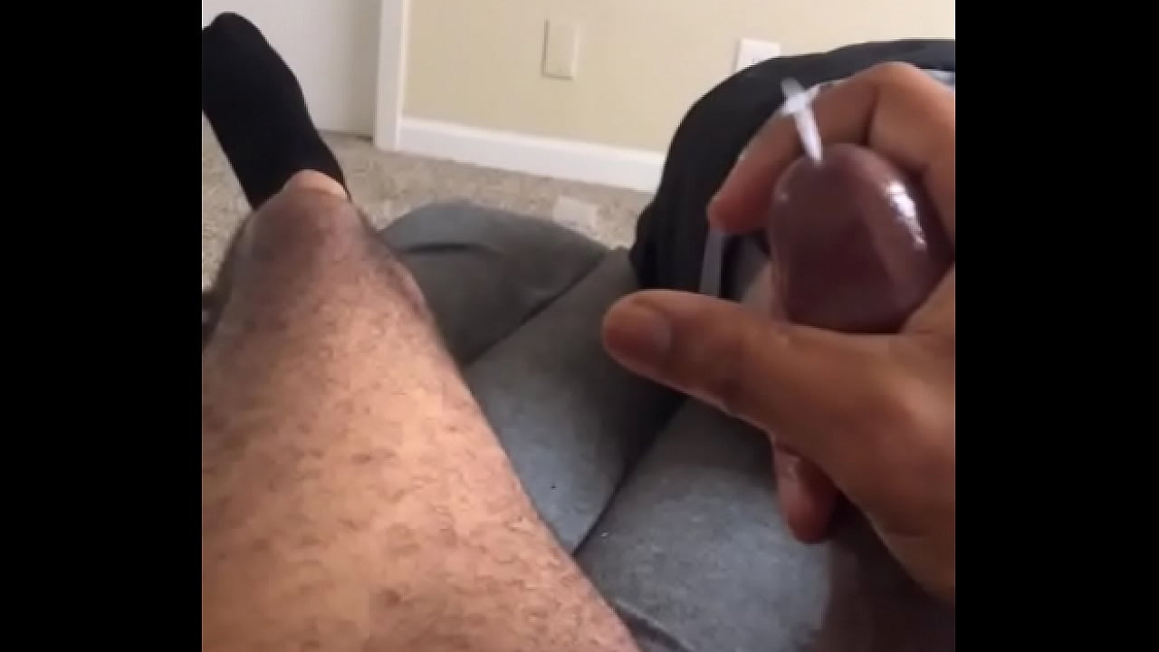 Black guy jerks off and cums hard!!