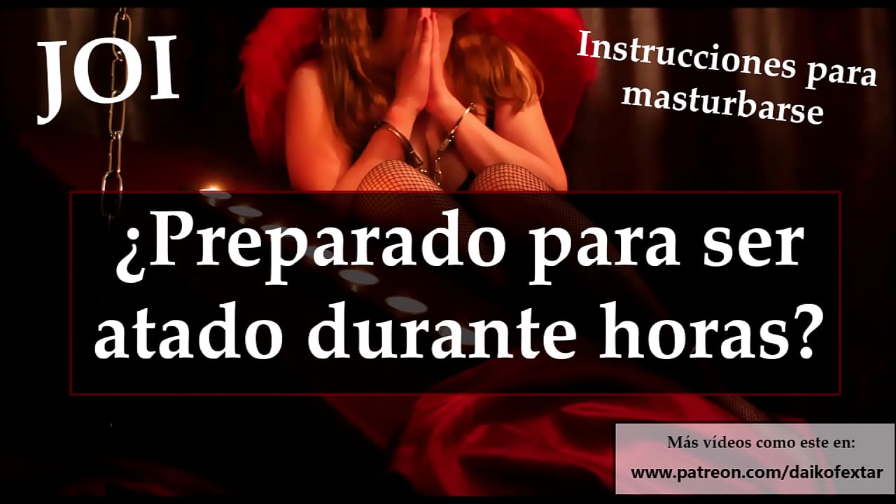 Masturbate mientras te ato en mi cama. Instrucciones masturbación.