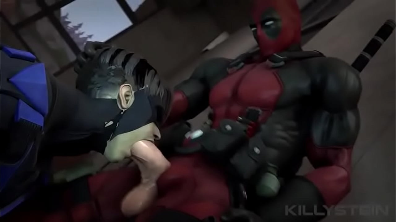 Nightwing deepthroats Deadpool