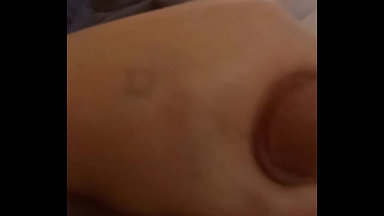 White dick masturbating in bed