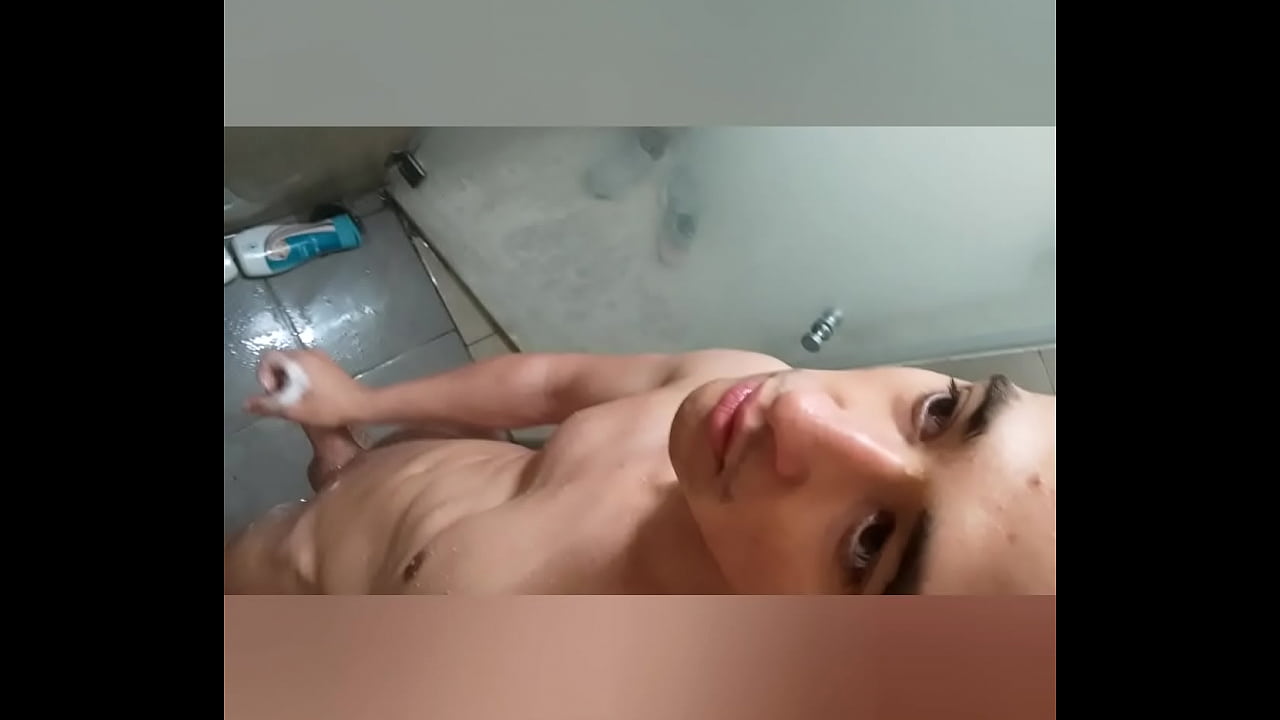 Boring day gay guy jerking off at shower