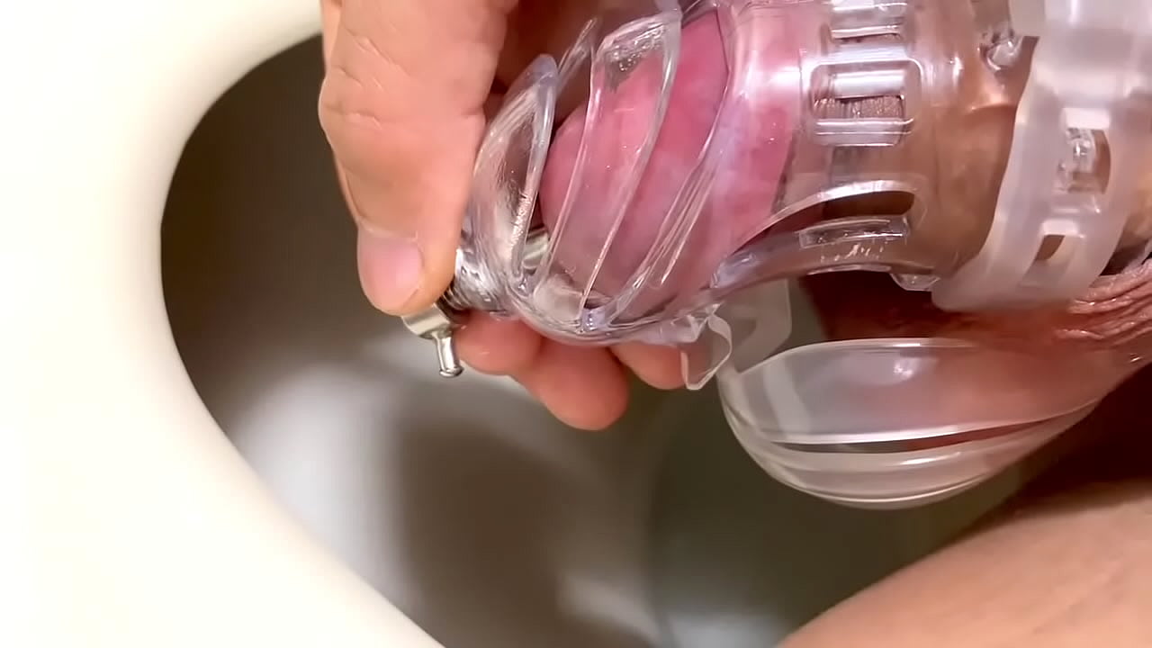 Dripping urine in chastity cage