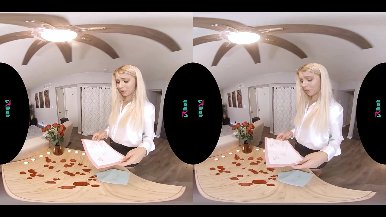 Your skinny blonde wife lets you fuck and creampie her pussy in virtual reality