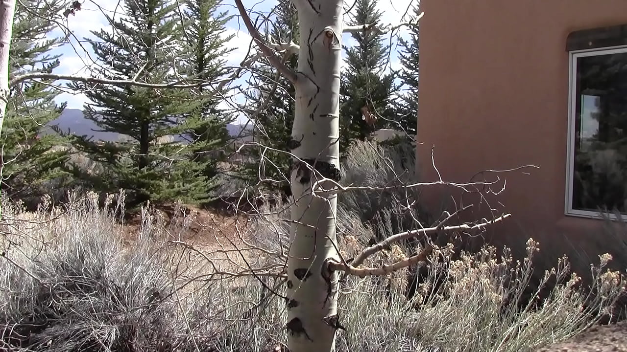 Nude outside at a casita in Taos, NM