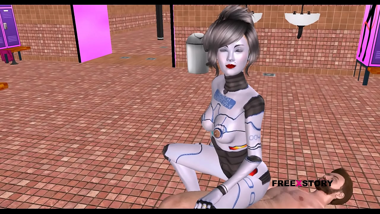 An Animated 3D Cartoon Porn Video - A Sexbot Robot Girl Giving Sexy poses then Riding a mans dick in Reverse Cowgirl Position.