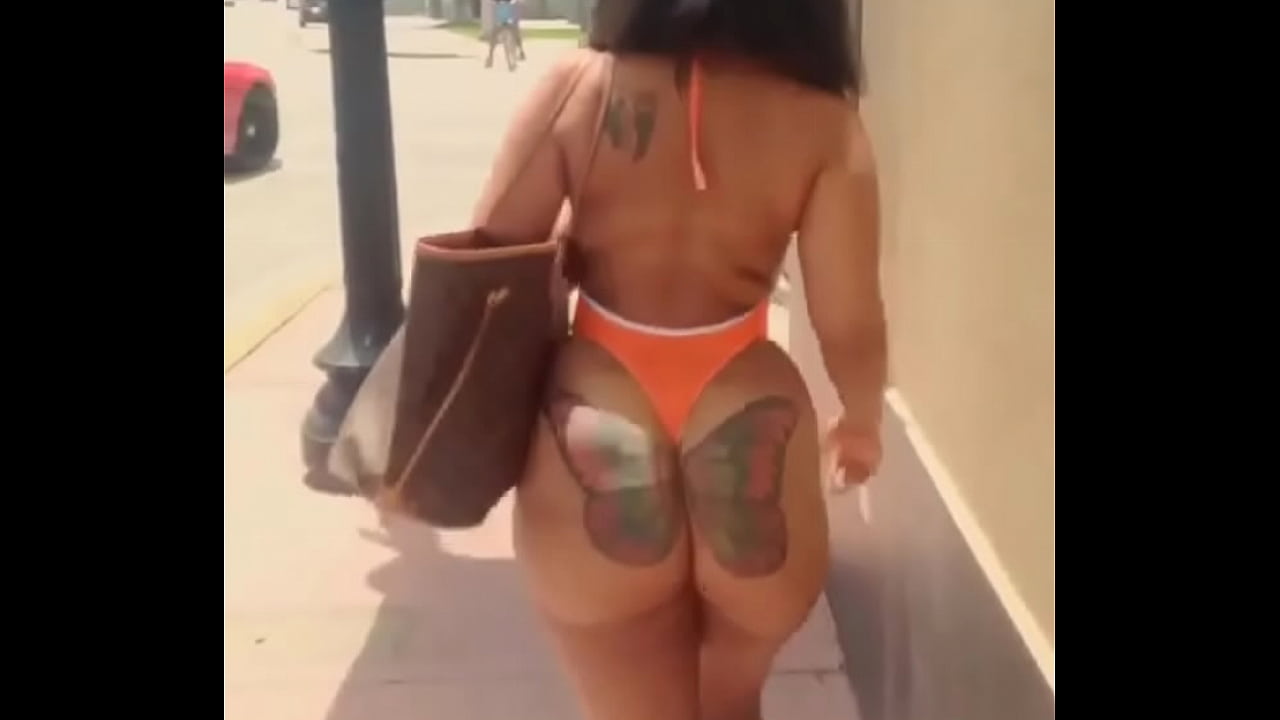 following butterfly butt on the sidewalk