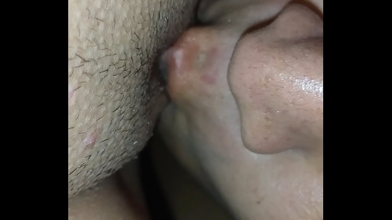 cuckold hubby eats my pussy cleaning up all the cum after a long day of fuck with my lover
