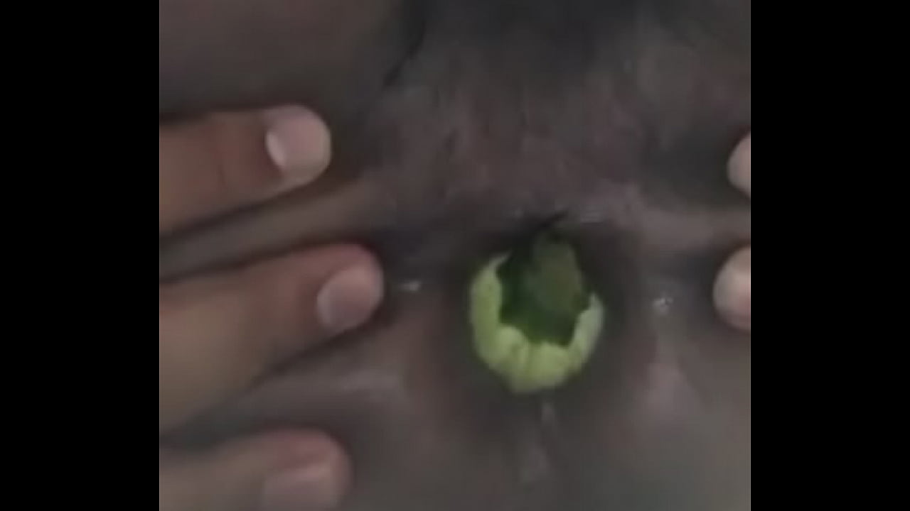 Anal gape with eggplant