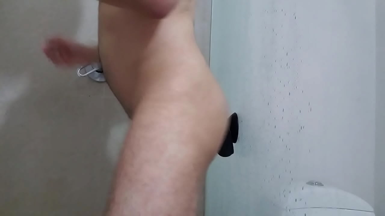 Pushing into my dildo 002 Guy fucking himself with a dildo standing up