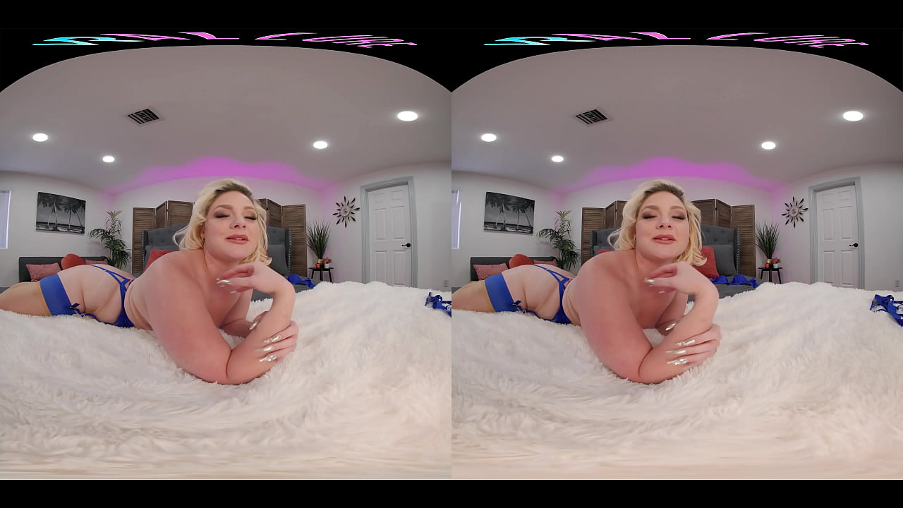 Naturally busty blonde gets off for you in virtual reality