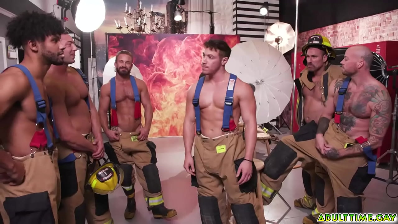 Six hot firefighters gangbangs horny photographer Trent Marx