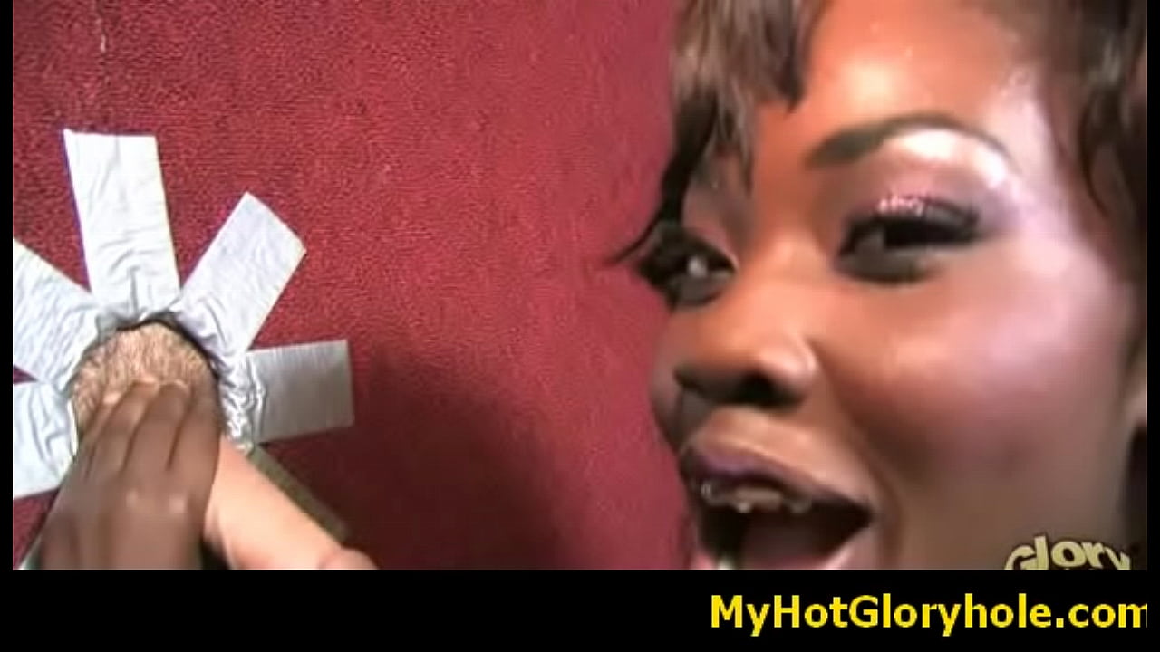 Initiating black girl in the art of interracial gloryhole blowjob 38