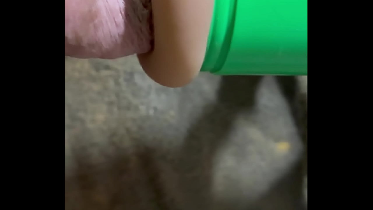 Flashlight toy taking a big cock