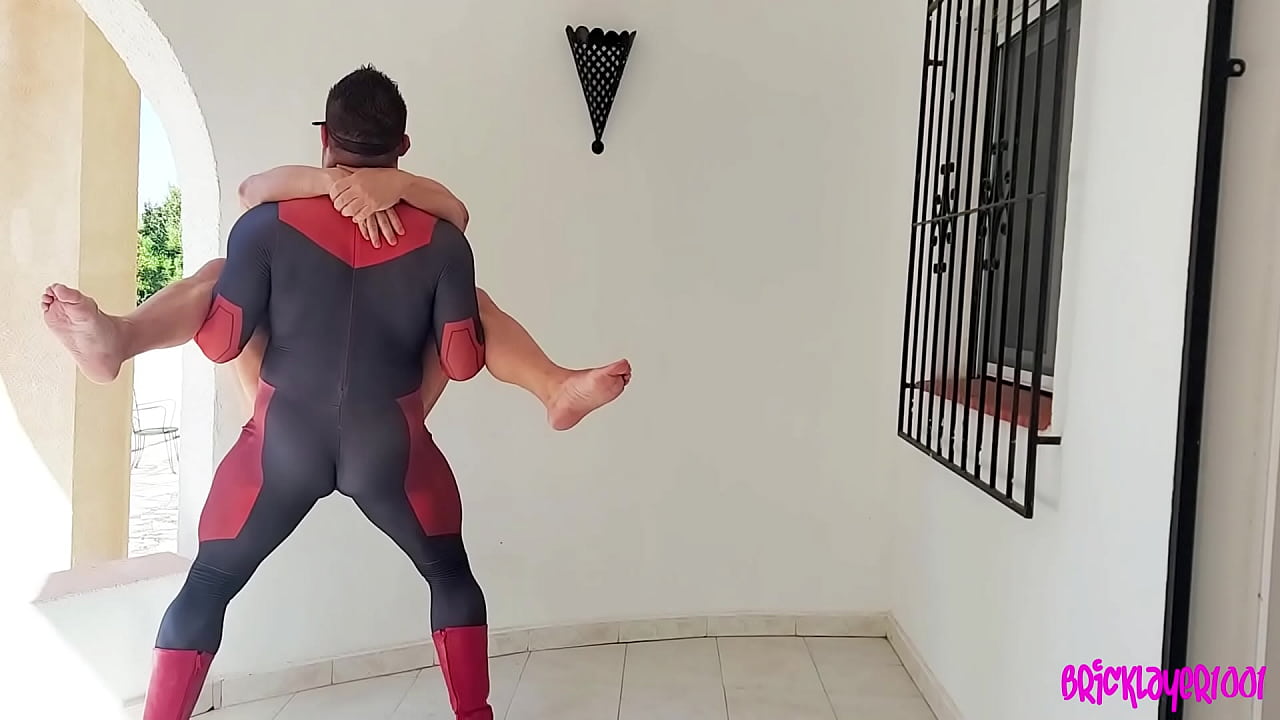 Superhero lust after a hard criminal ass kicking