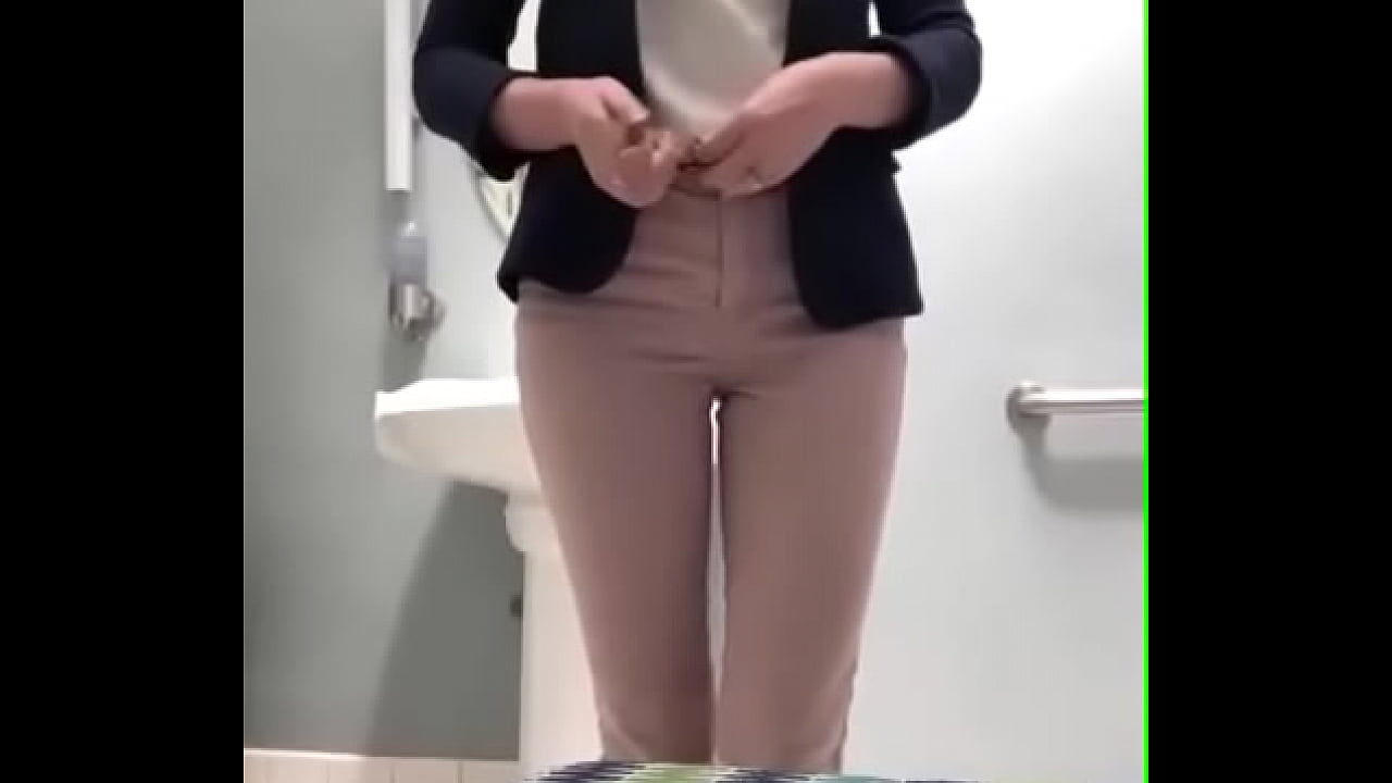 Female boss strips down in the office toilet