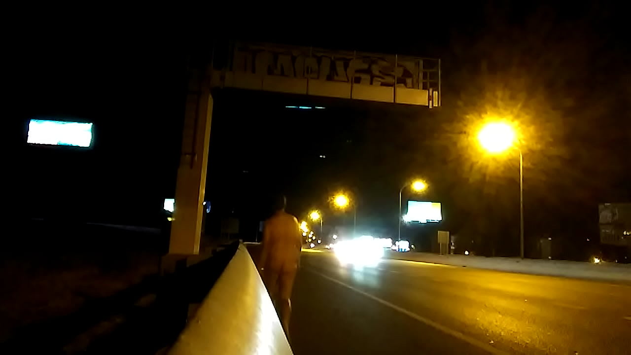 Naked at the highway at the night