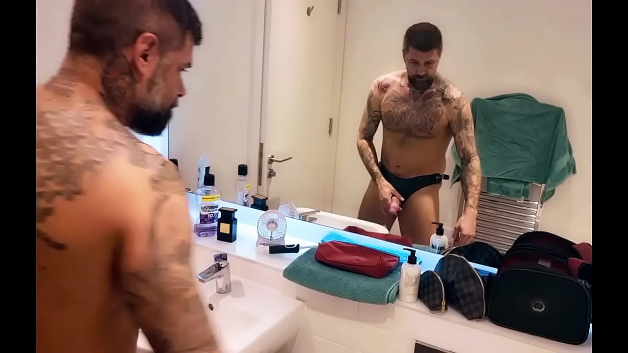 dirty gets all horny in the bathroom