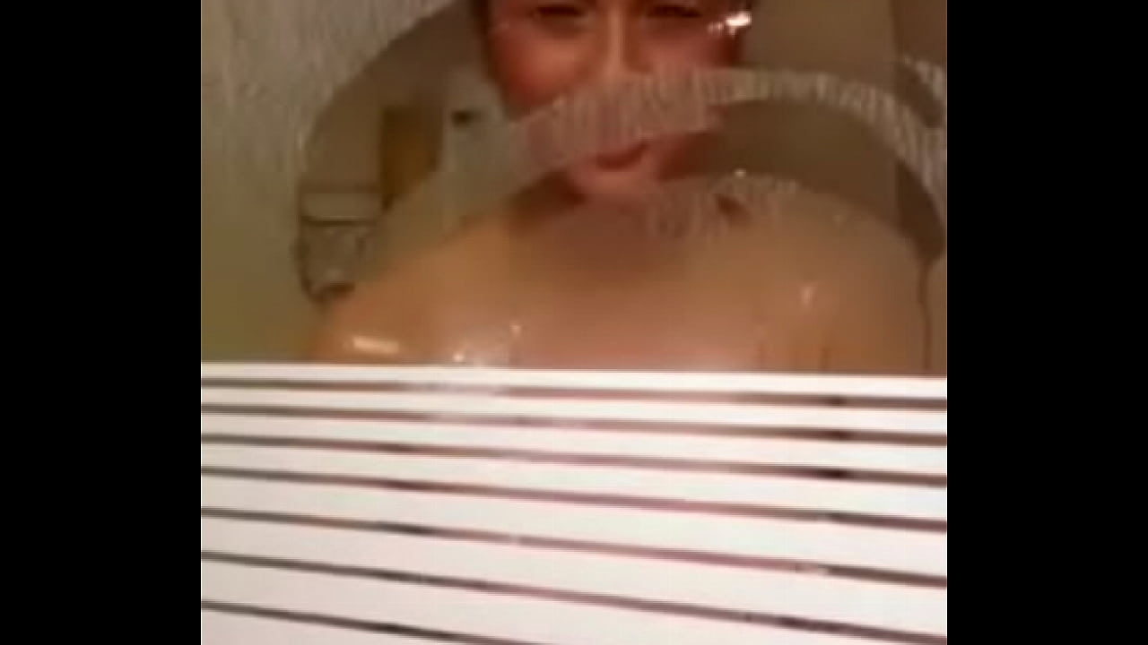 Big tits showering