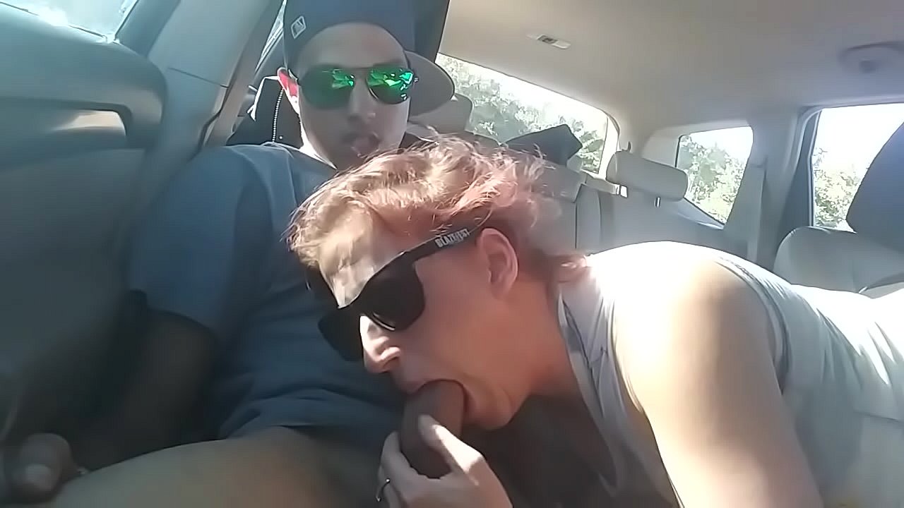 Redhead swallows huge cock and fucks for a ride to the store
