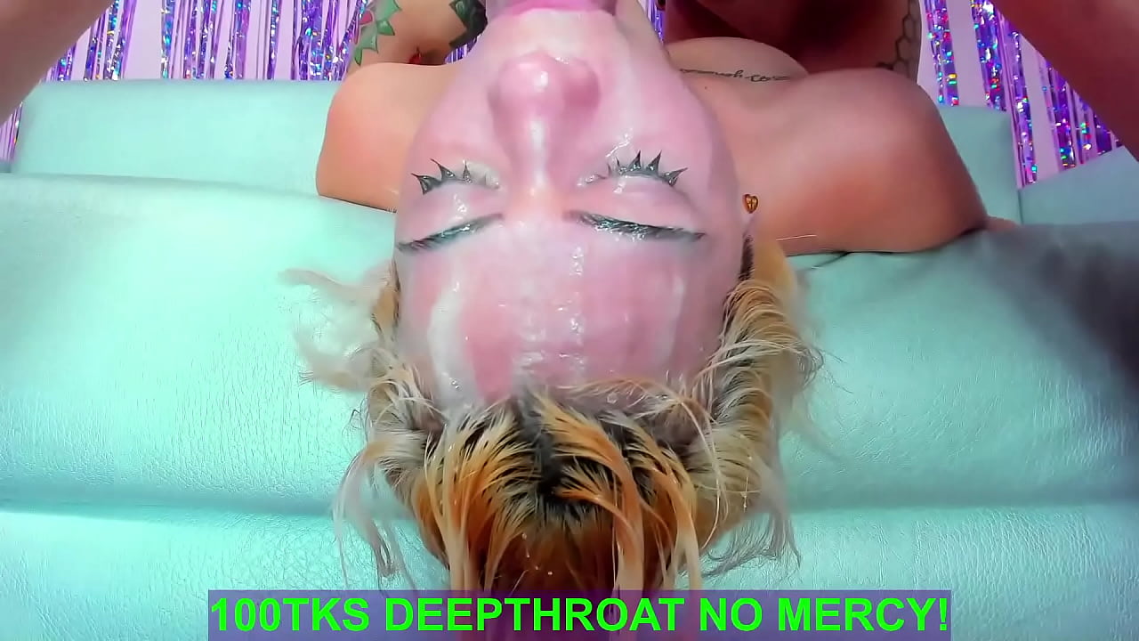 Hard blowjob with rough mouth upside down