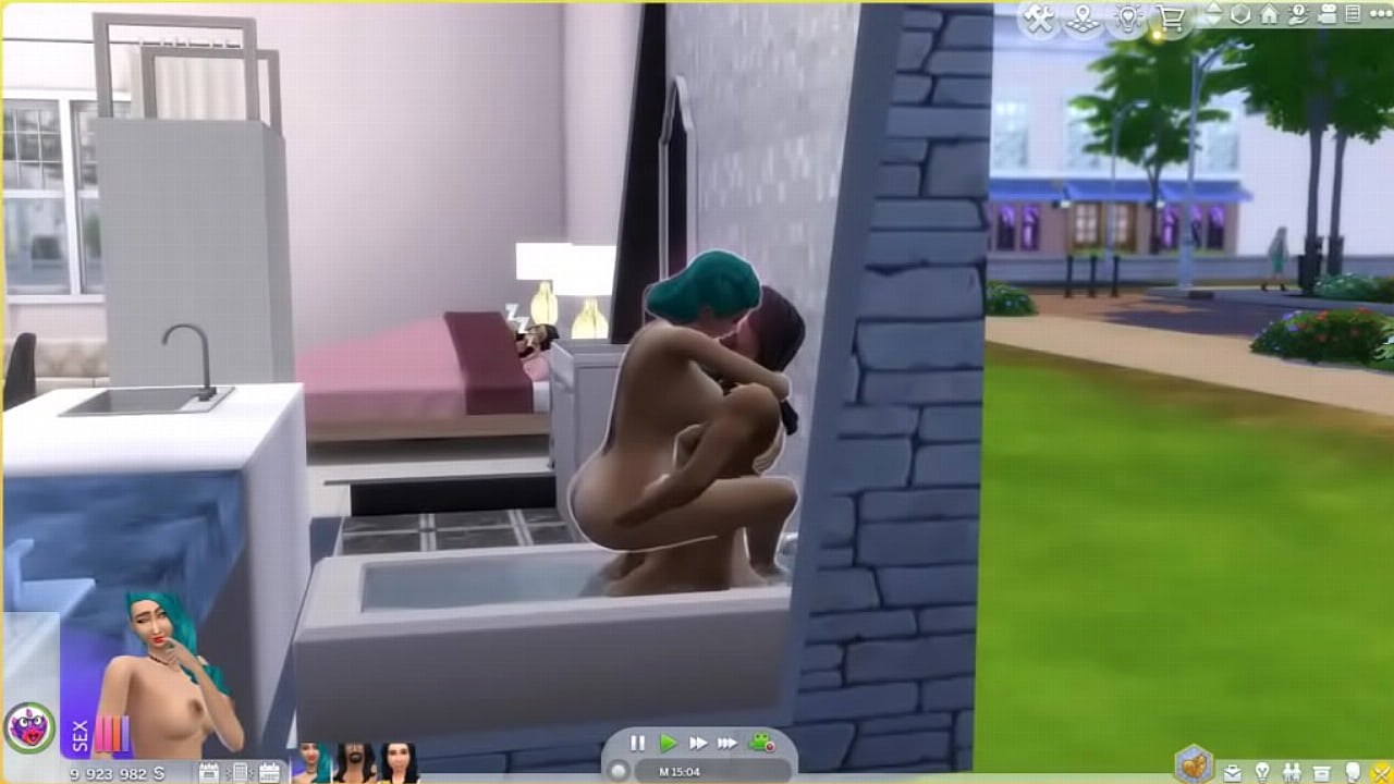 Cansada del trabajo mi pareja se coge a una scort en la ducha Sims 4