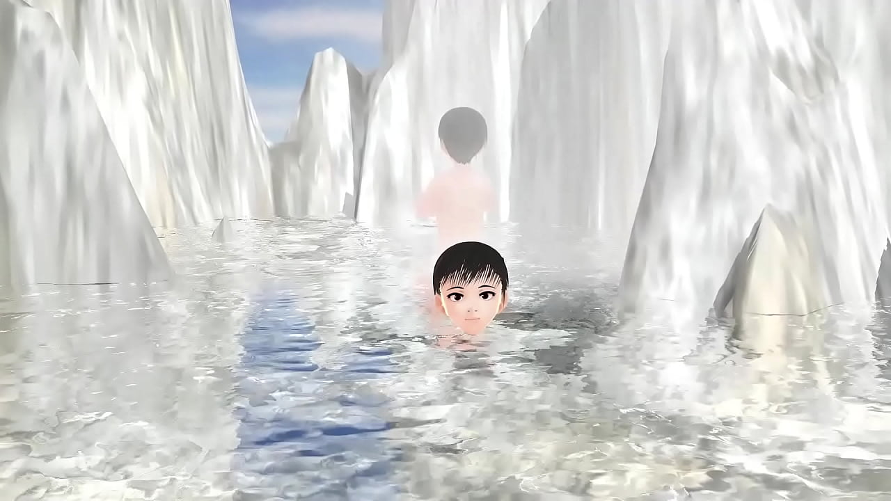 Leo Anime girl take a unisex hot spring in a unexplored place.