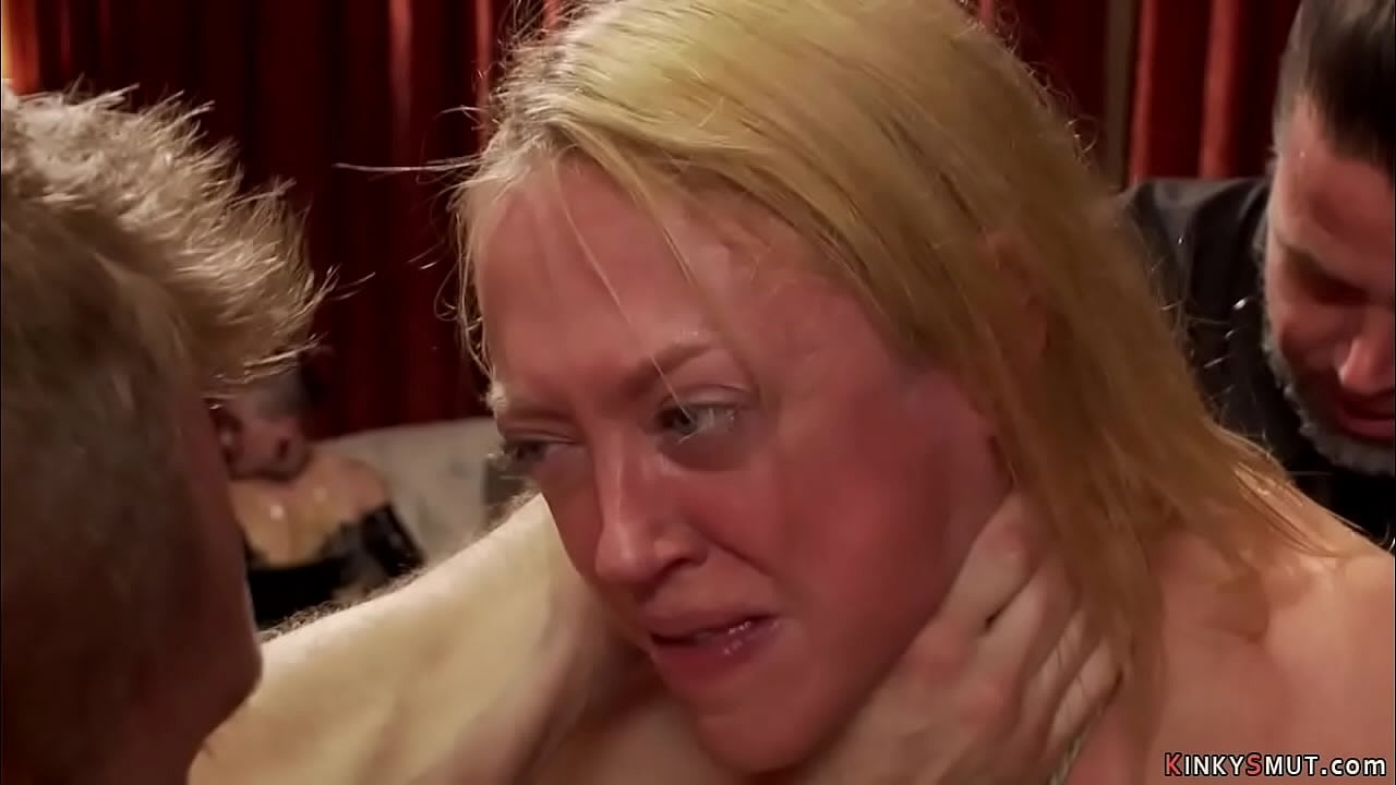 Big boobs blonde Milf slave Dee Williams and Carmen Caliente are bound and throats and pussies and anal fucked by big cock Bill Bailey in bdsm party