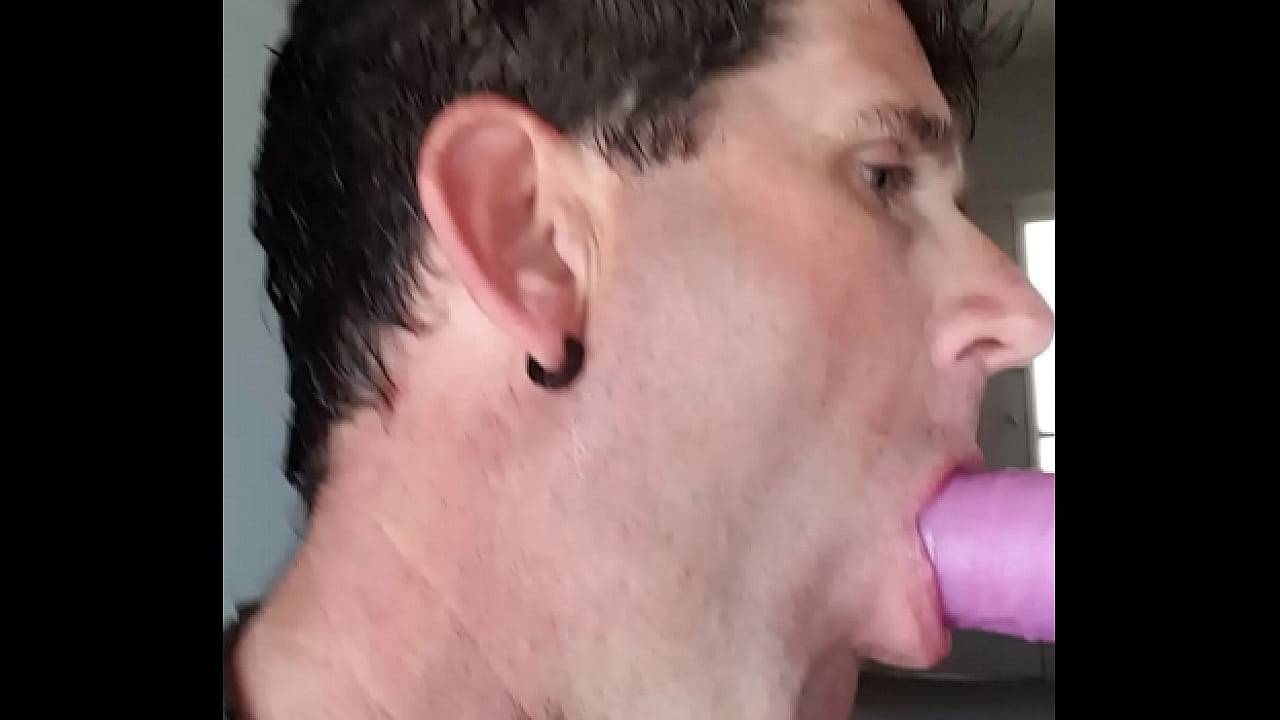 Practicing sucking cock