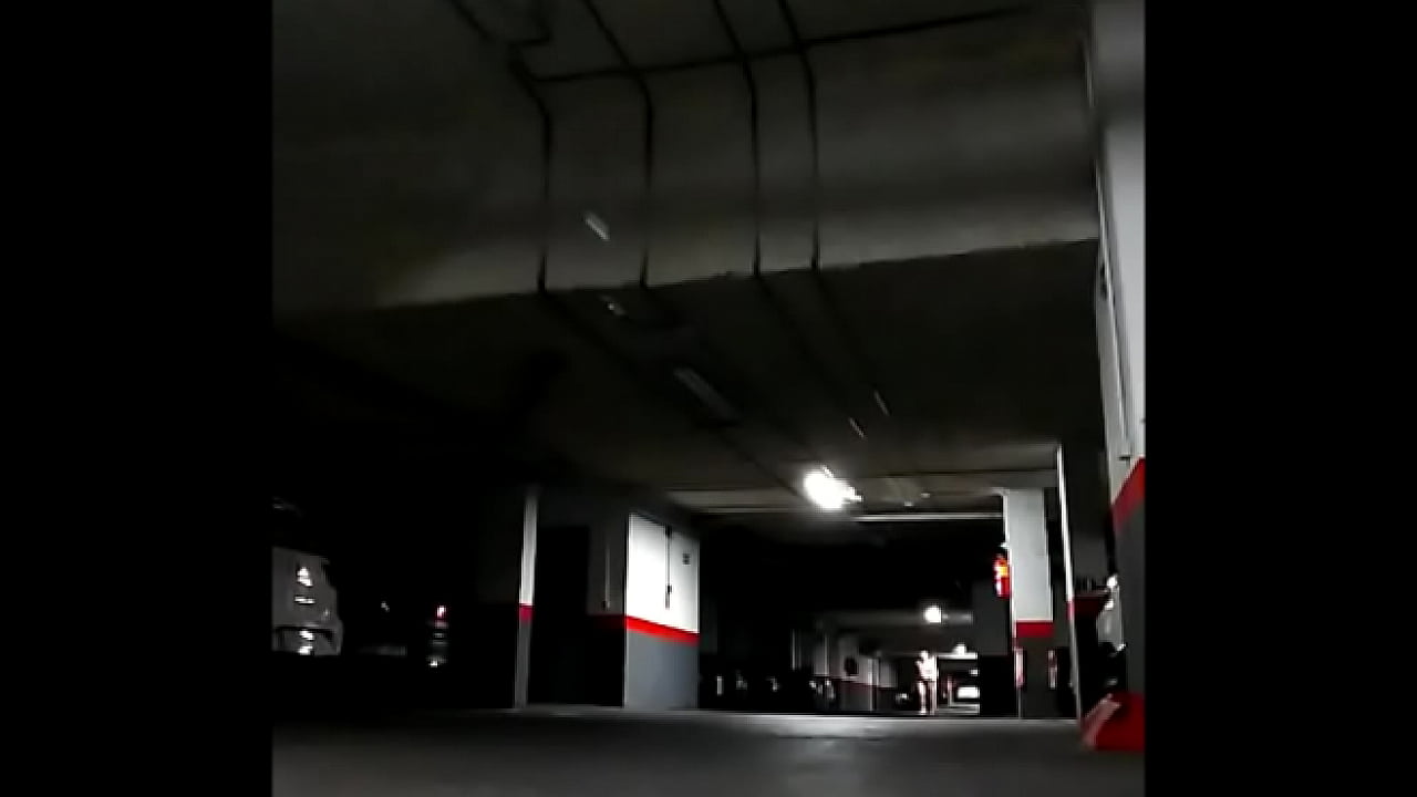 Naked in an underground car park