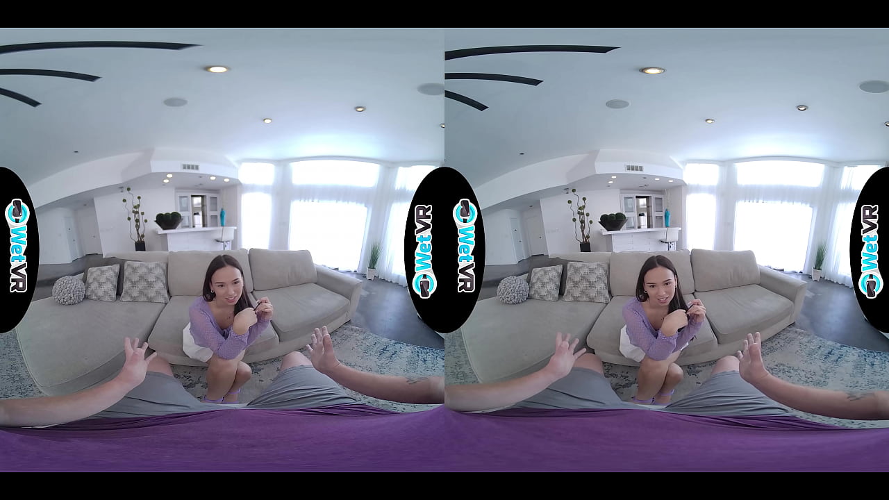 Skinny brunette gets her pussy fucked hard in VR