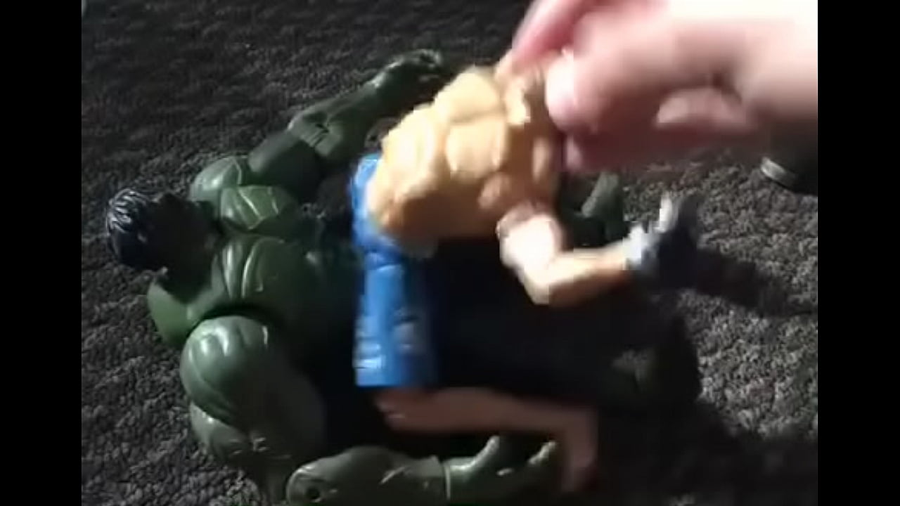 huge green man destroys human