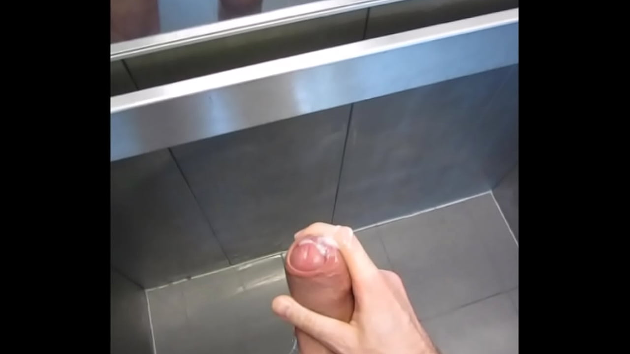 jacking off in office elevator