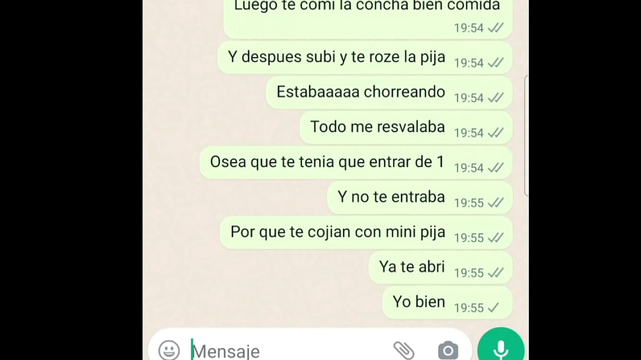 Charlando por whatsap con mi nena cuando la coji por primera vez