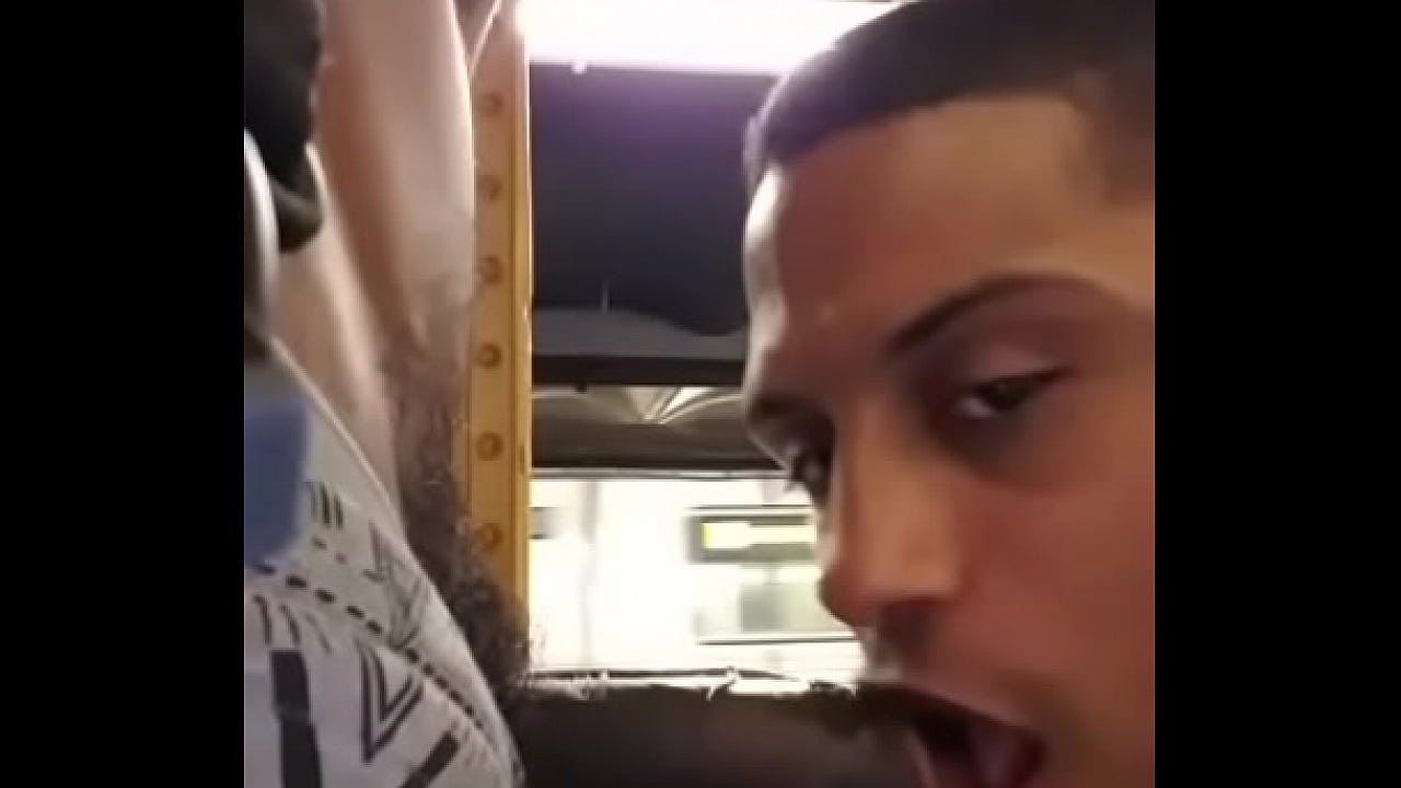 Hot Guy Sucks Friend's Black Cock In Public