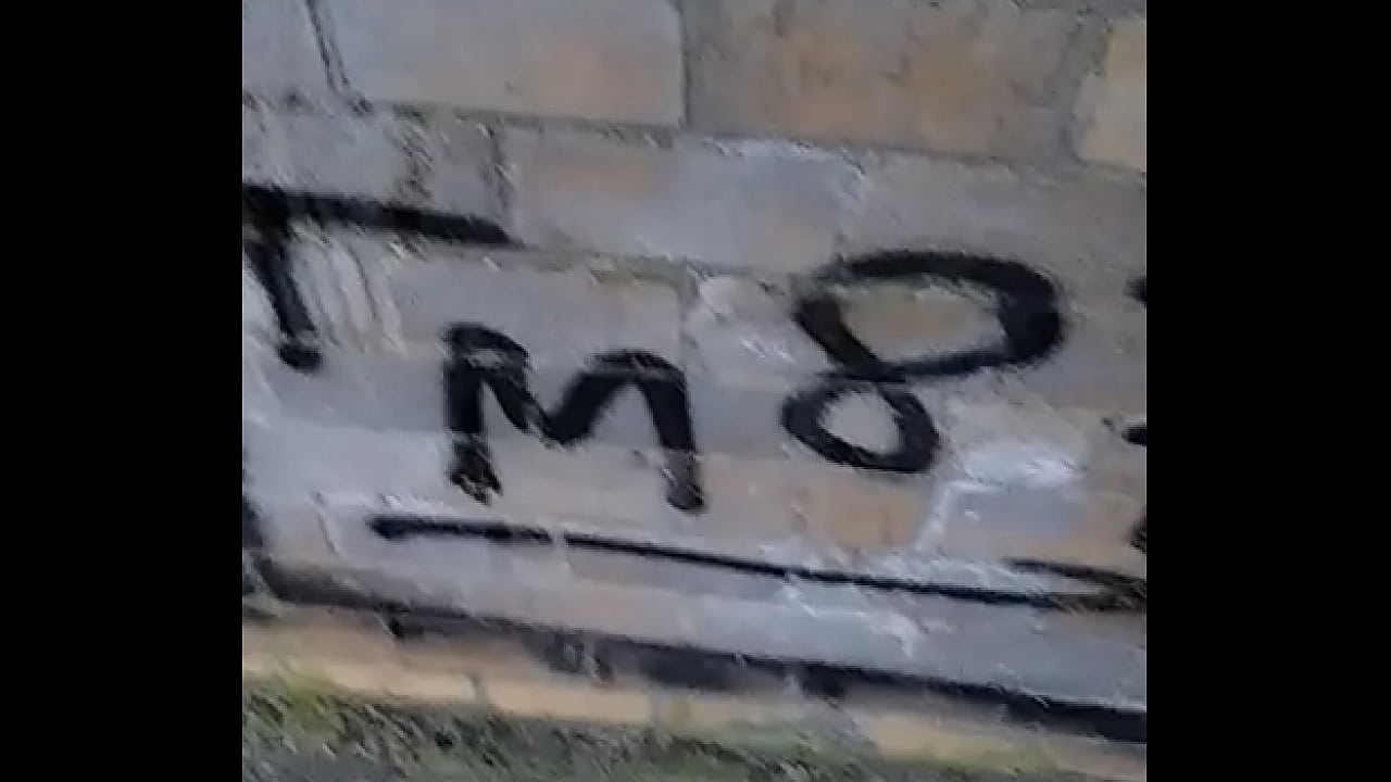 Heil pissen an eine Mauer