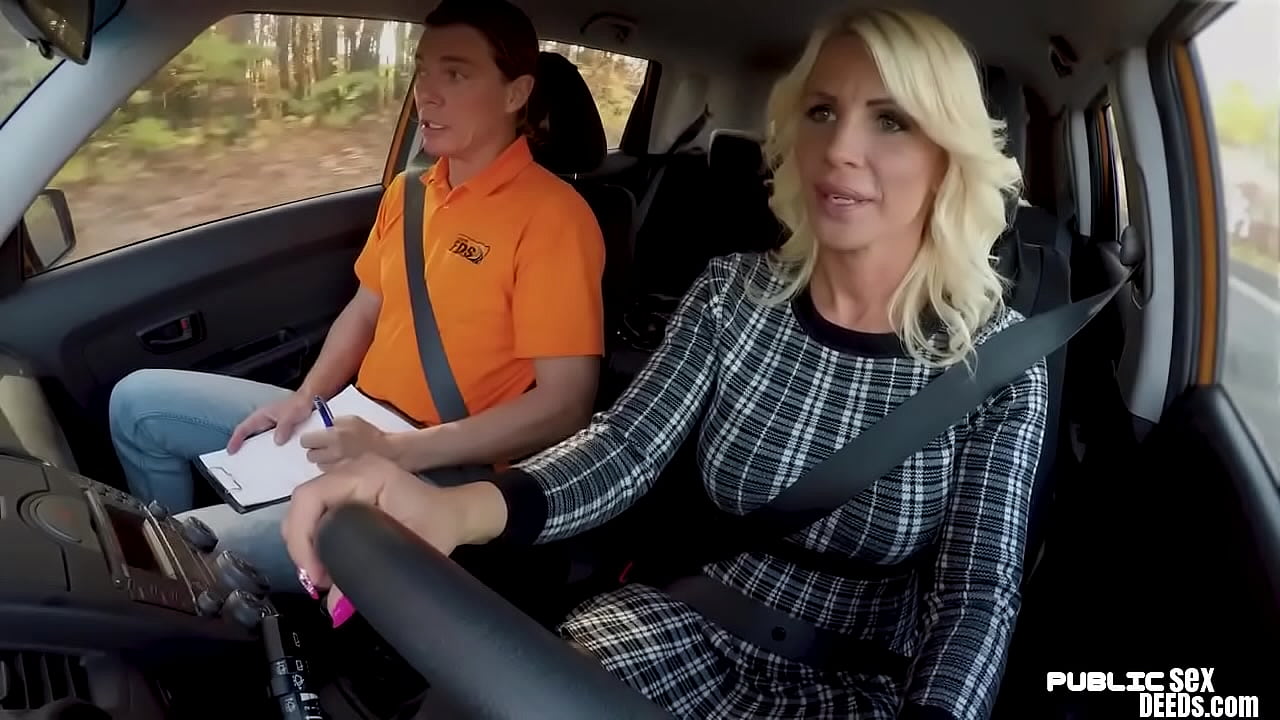 Bigboob MILF sucks before pounded by driving instructor