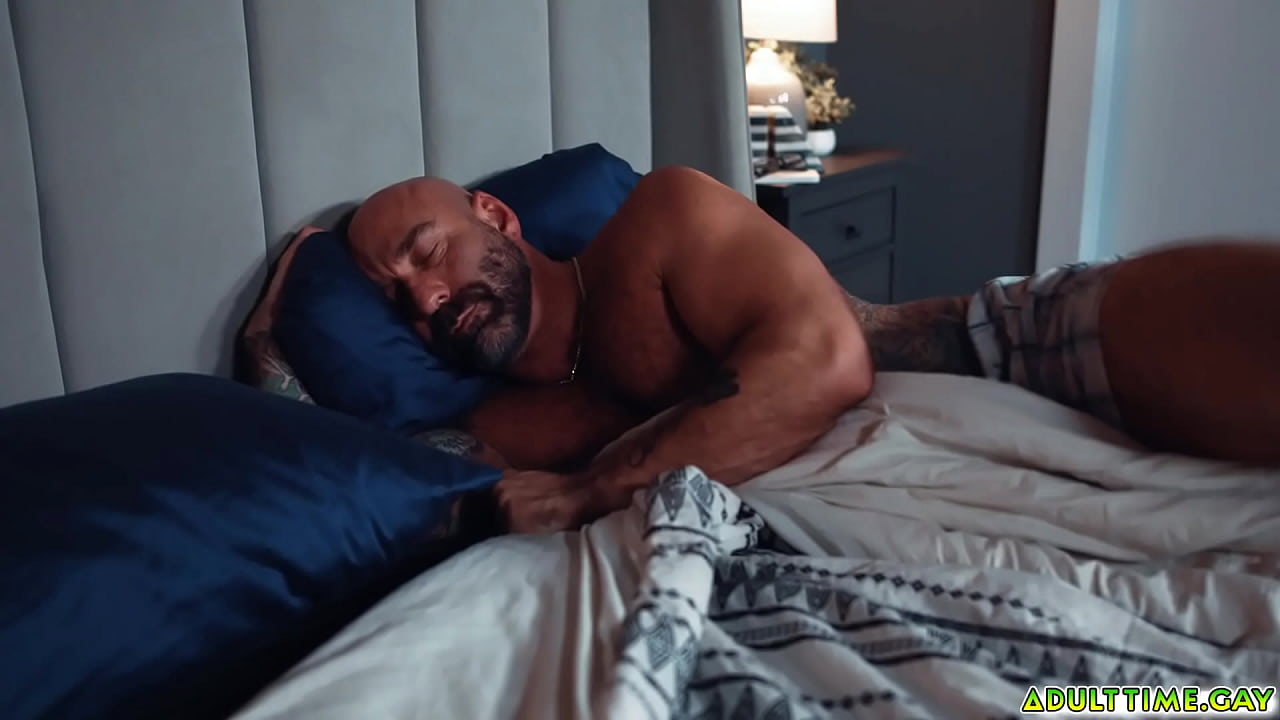 Stepdaddy wakes up from his stepson sucking his cock!