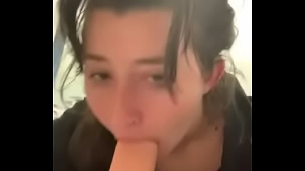 Jewish cockslut sucks a dildo bc she’s so horny