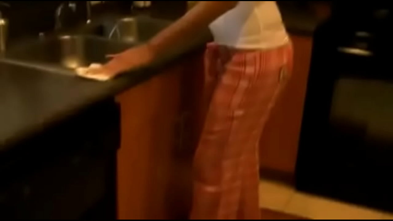 Big tits blonde wife gets filmed masturbating in the kitchen
