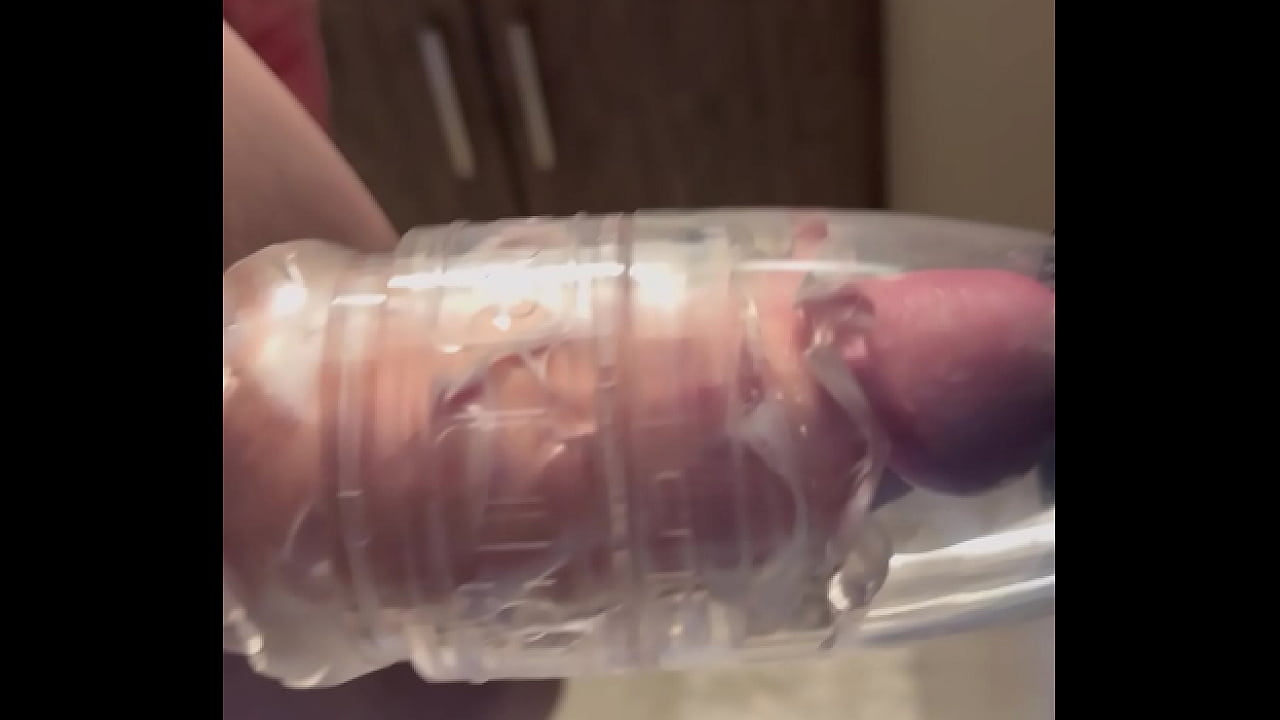 Horny af and fucking a creamy fleshlight with a big cock