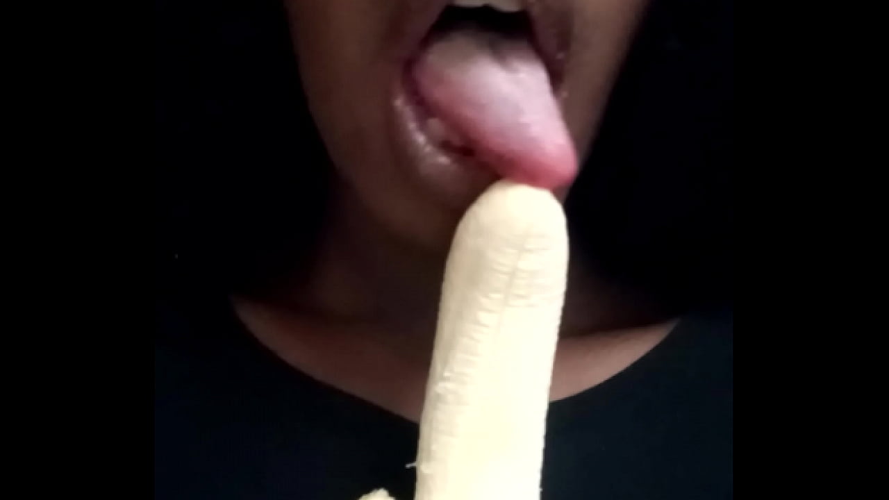 Banana licking from pretty girl