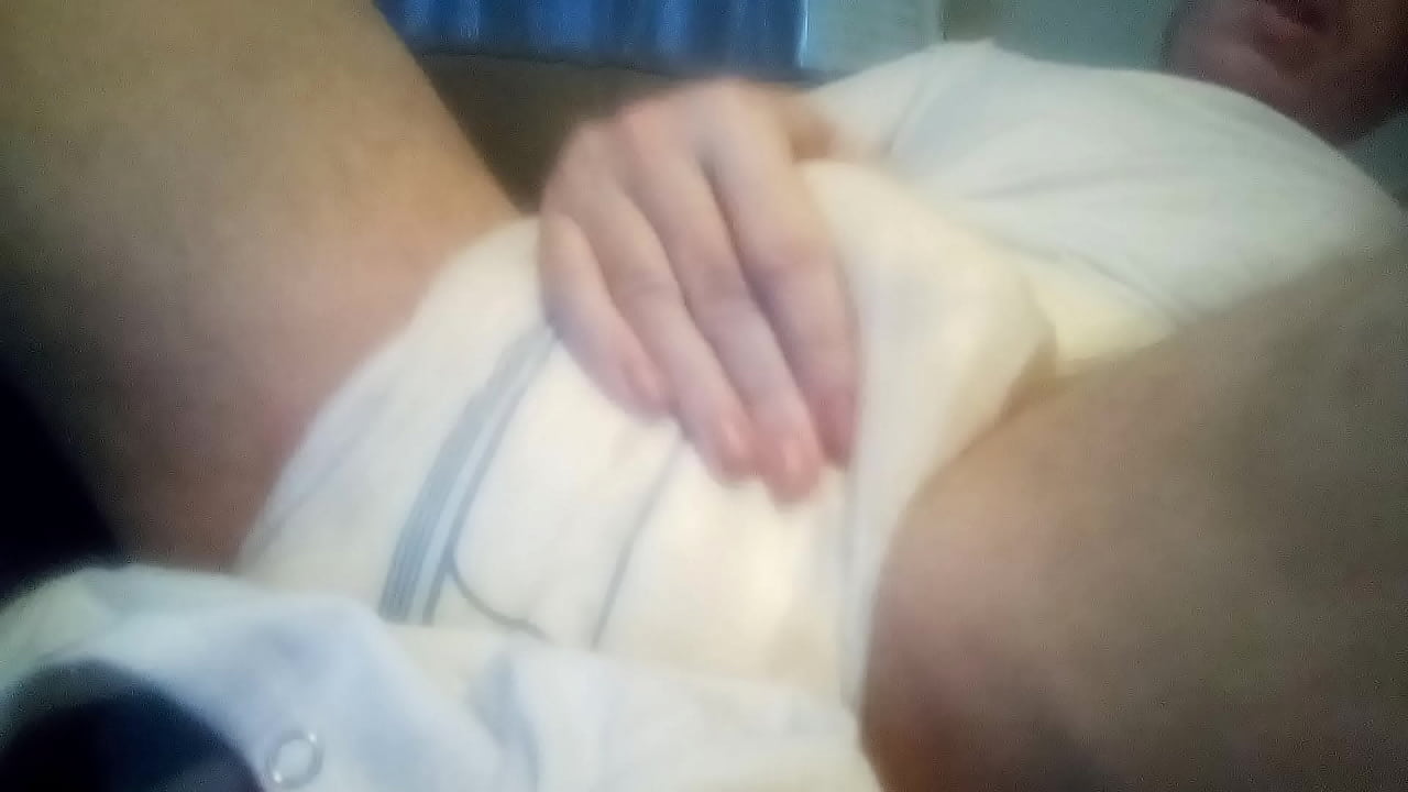 Masturbating soaked diaper