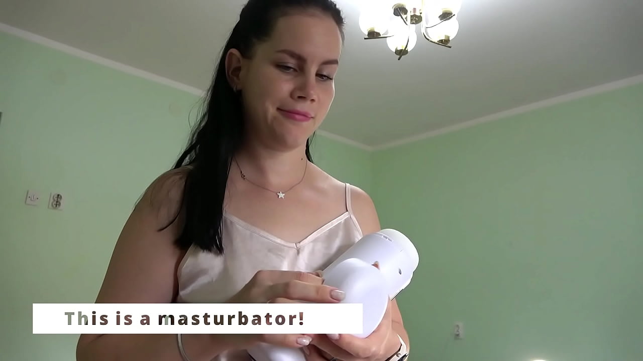 Anna unpacked the XSpaceCup masturbator and tested it with a footjob