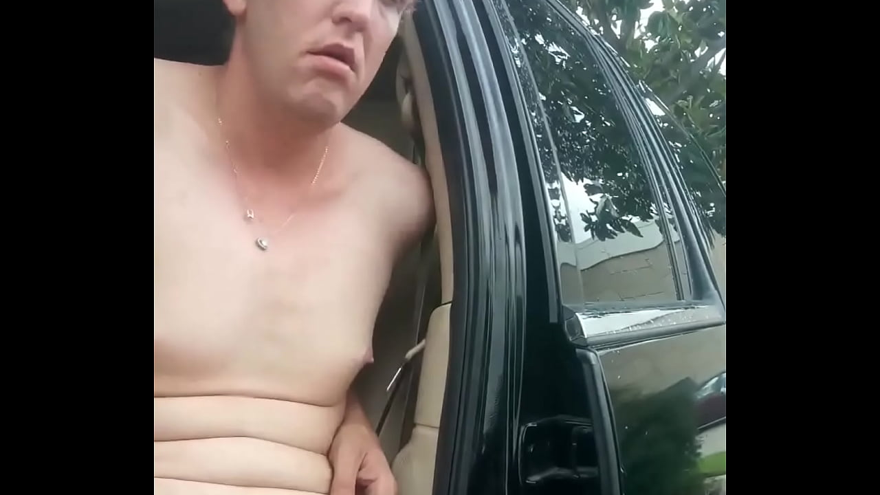 Jacking off in car with cum #4