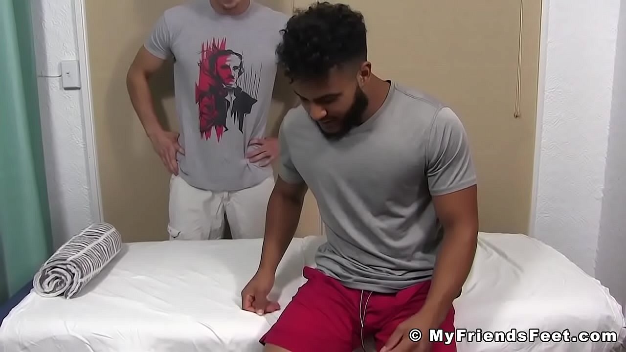 Muscular latino feet slobbered and cum