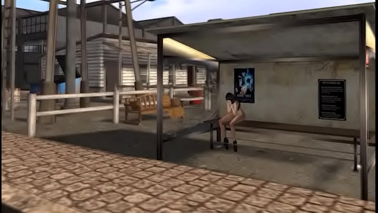 A cop fucks jade in a bus stop