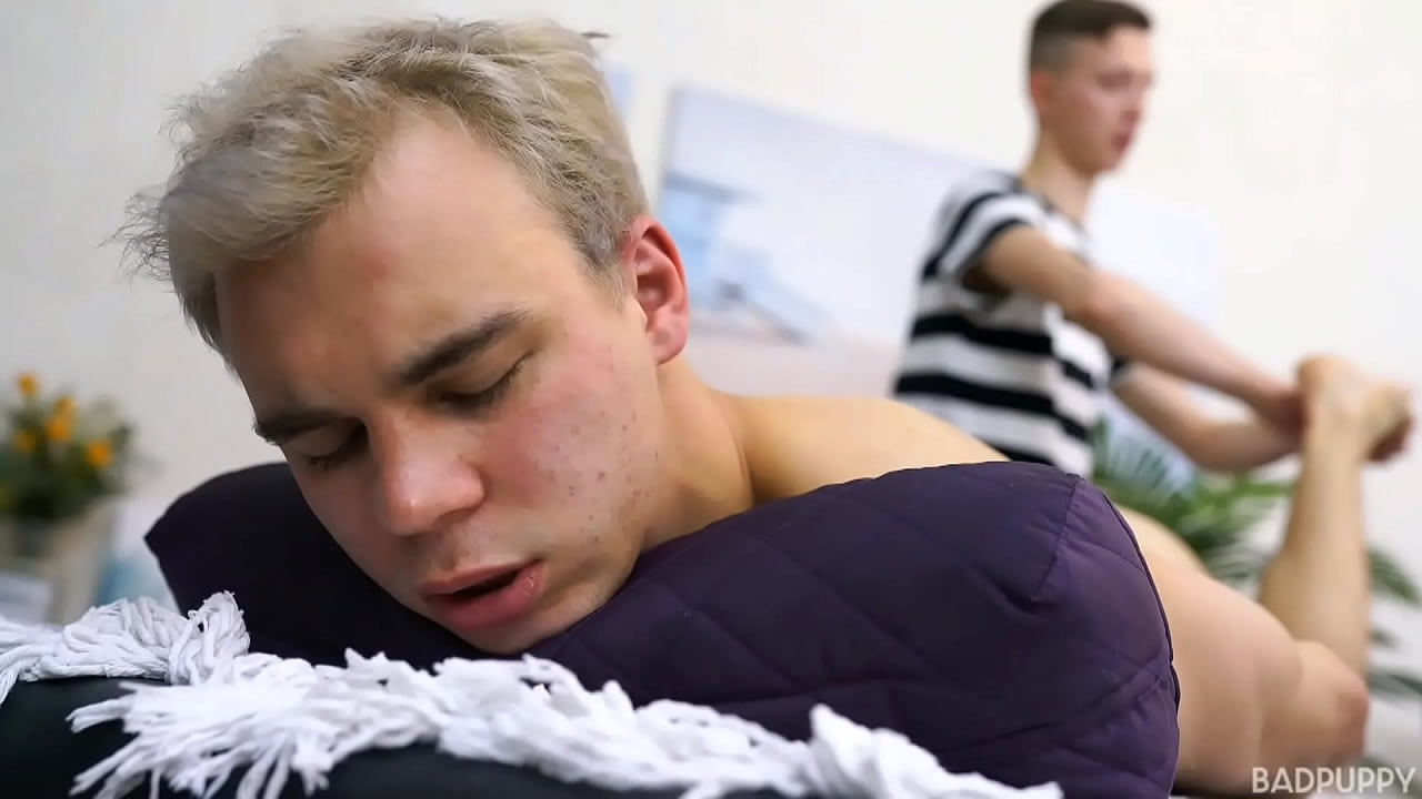 Sam starts Max's left nipple as he jacks Max's cock even faster