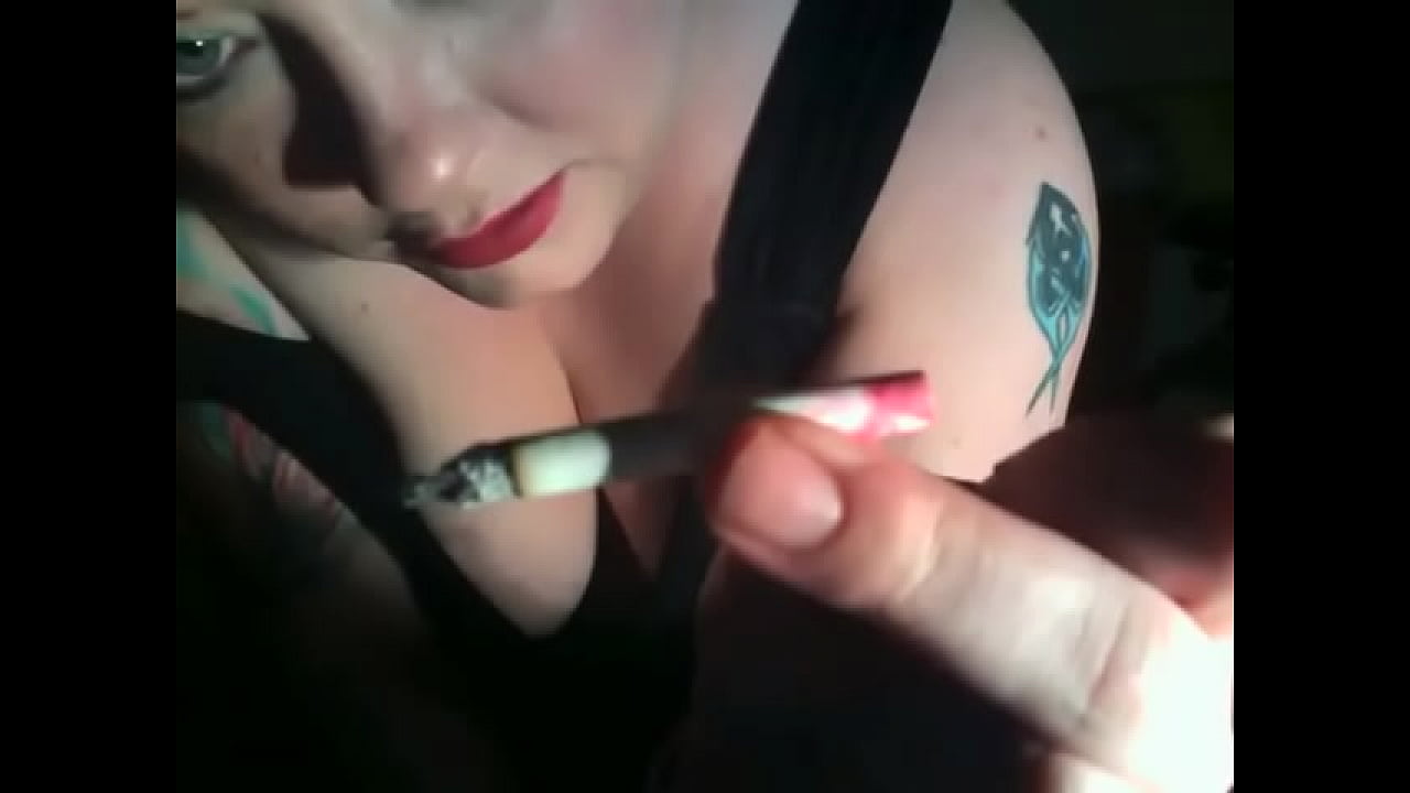 Chubby Domme Smoking 2 Eve Cigs With Dangling