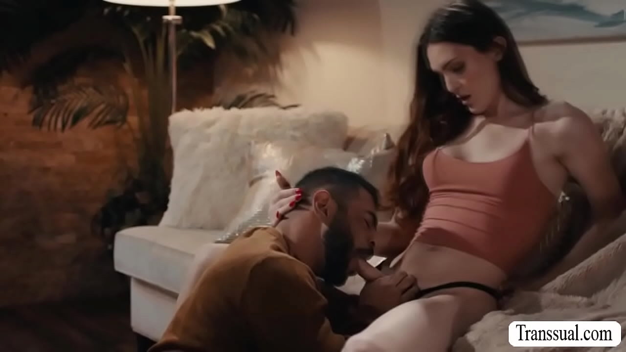 Horny fat dude gives his Trans Woman stepdaughter a leg massage and he then throats her shecock and lets her fuck his ass so hard.